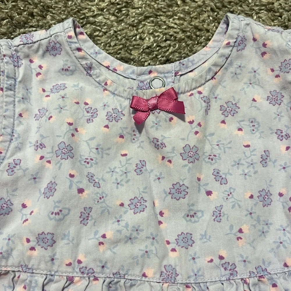 Vintage Gymboree Pink and White Floral Sleeveless Dress 6-12M‎